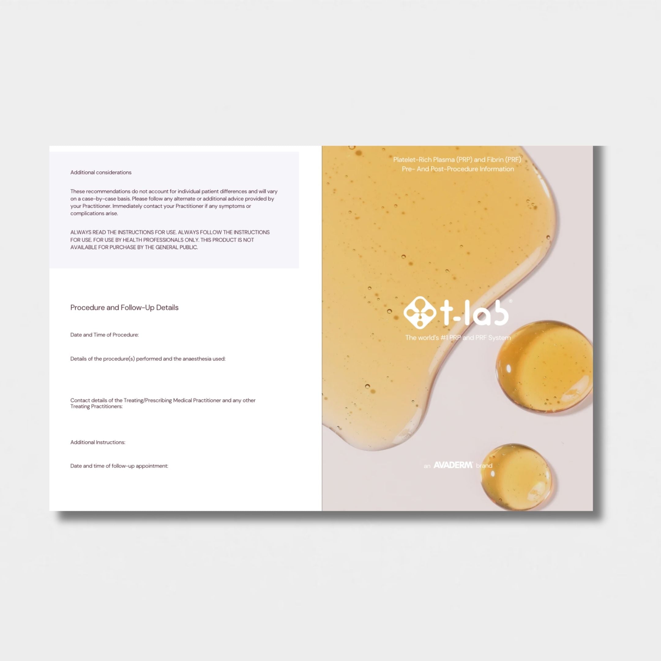 T-Lab® After-care Brochures Set (Set of 20)