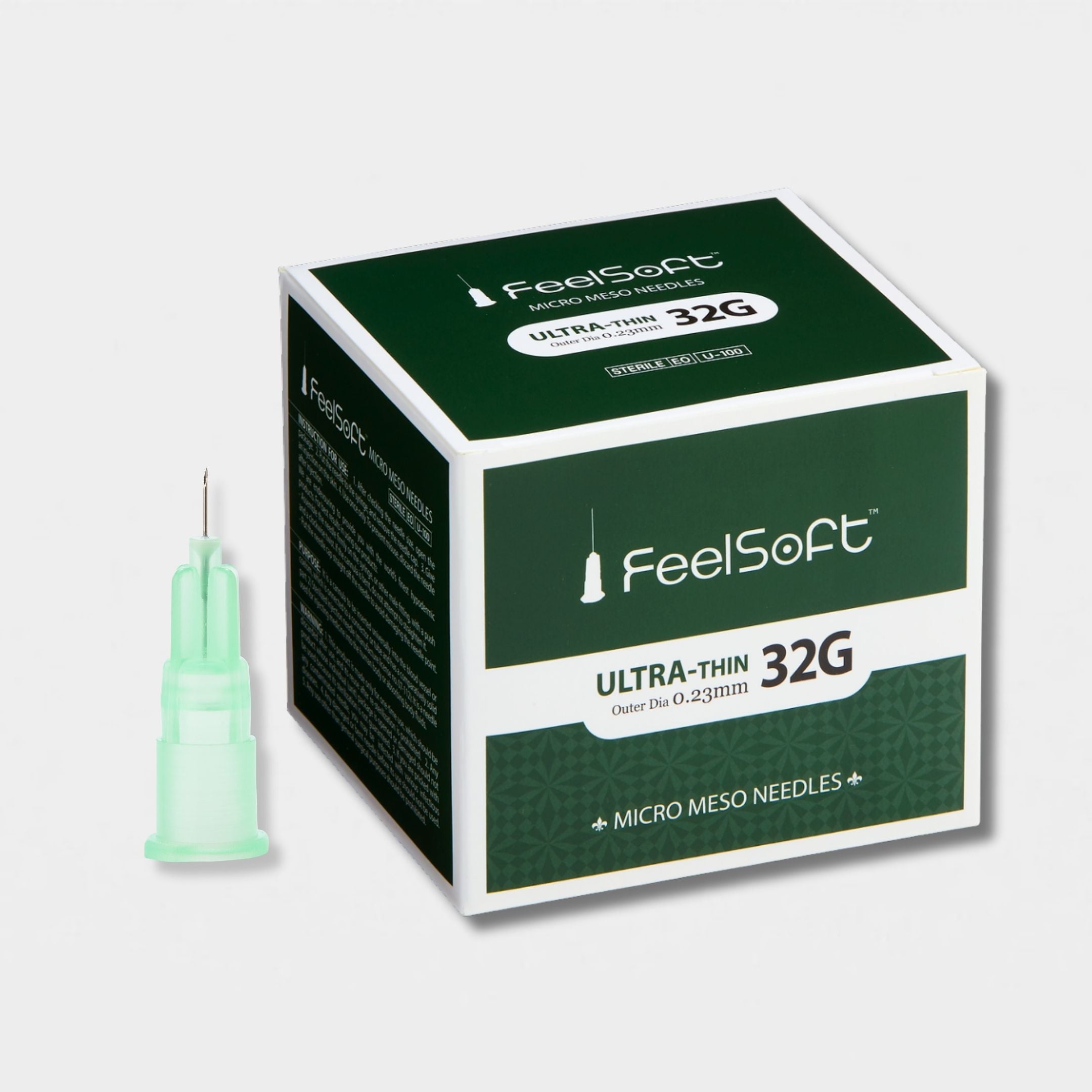 FeelSoft® Ultra-Fine Meso Needles (Box of 100) - 32G x 8mm