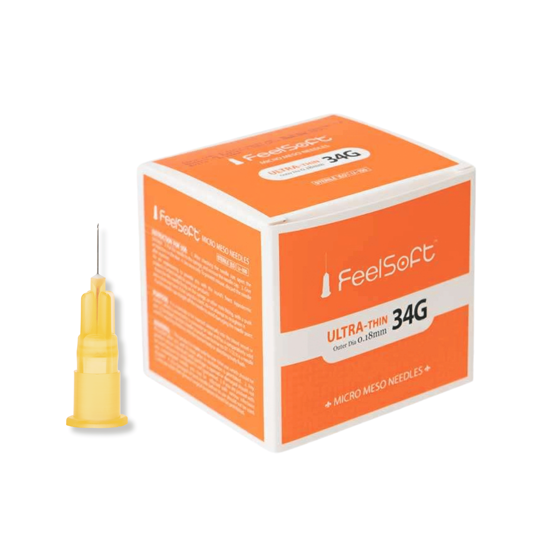FeelSoft® Ultra-Fine Meso Needles (Box of 100) - 34G x 13mm