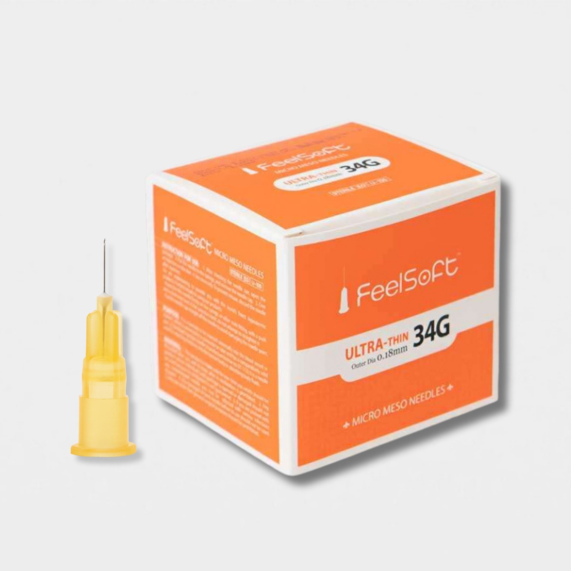 FeelSoft® Ultra-Fine Meso Needles (Box of 100) - 34G x 4mm