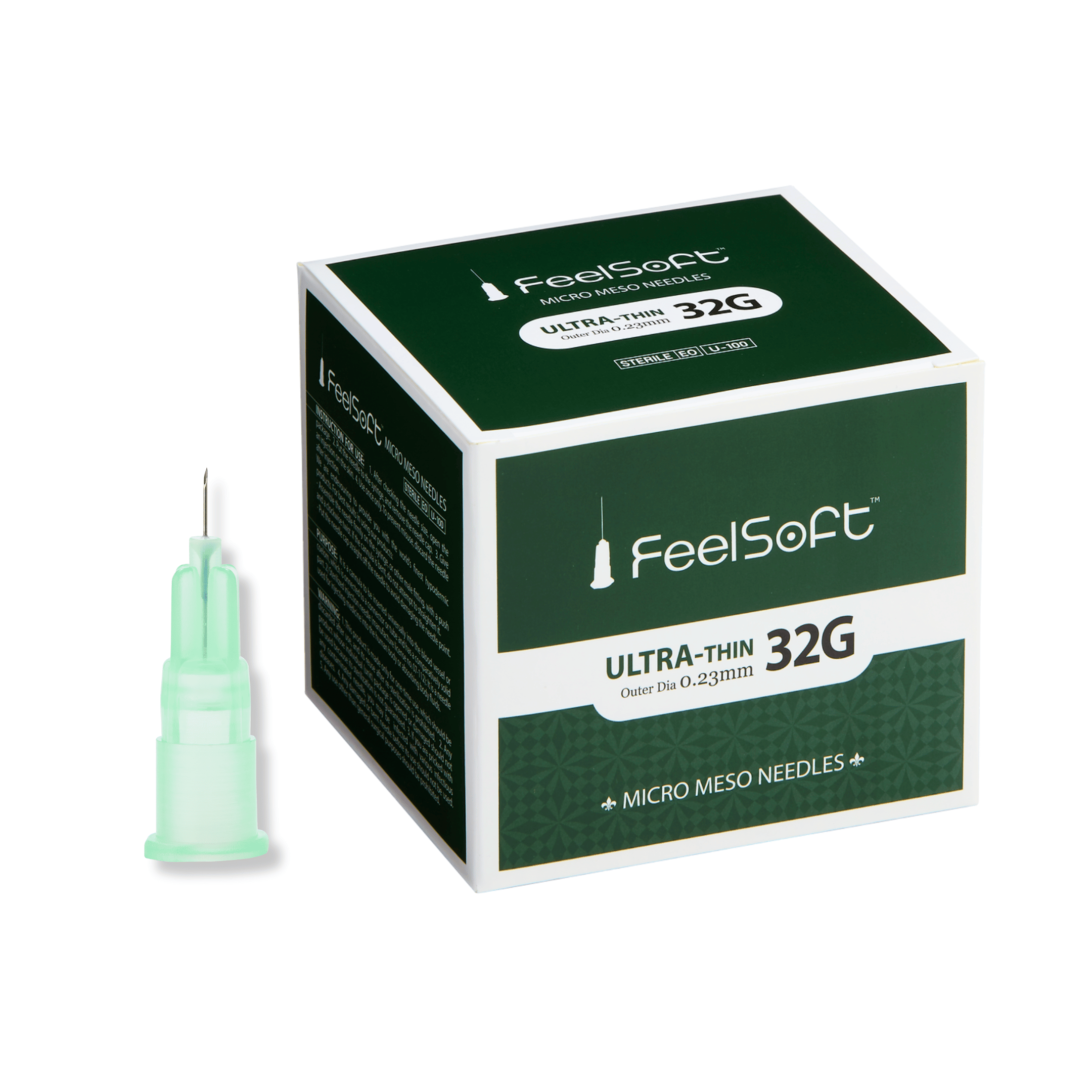 FeelSoft® Ultra-Fine Meso Needles (Box of 100) - 32G x 8mm
